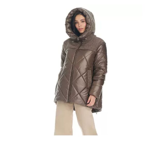 NWT Koolaburra by UGG Womens Sherpa Mixed Media Puffer Jacket Sz XXL - Picture 1 of 15